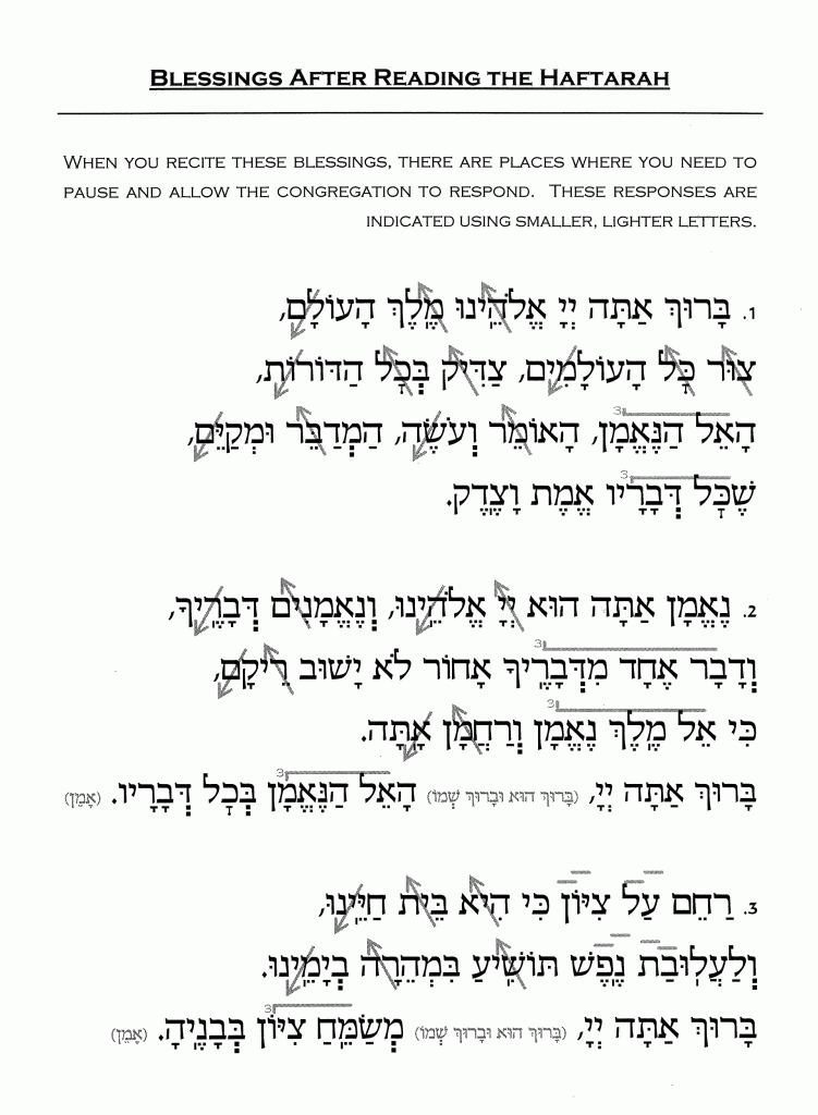 Blessing After Haftarah (1-3) - Sinai Temple - Cybermitzvah